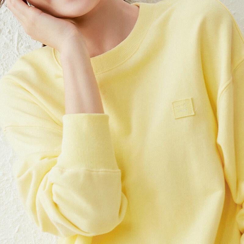Women's Apricot Loose Fit Round Neck Sweatshirt