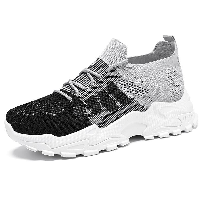 Fashion Women's Fly Weave Sneakers 2025 Breathable Mesh Height Increase Casual Shoes Fashion Lace Up Comfortable Soft Sole Sports Shoes