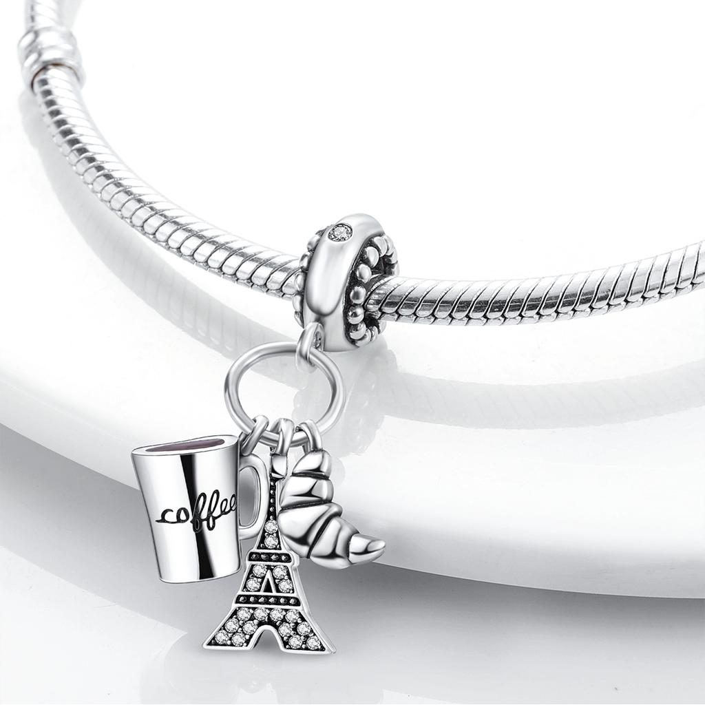 Dangle Charms White Beads Copper Fit Original Bracelet Jewelry Diy For Woman Pendants Charms