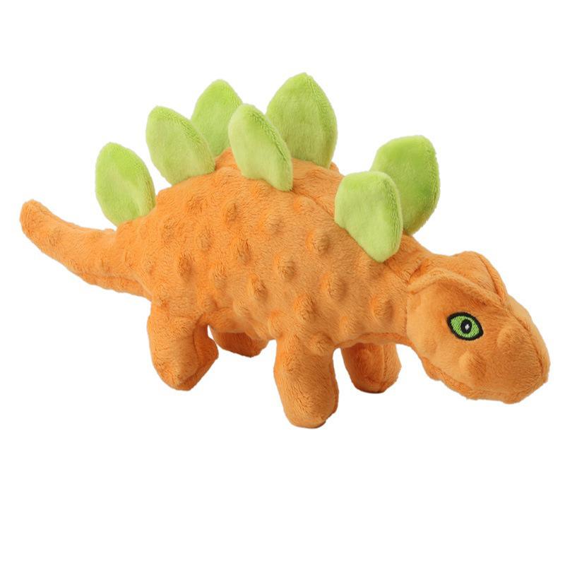 Nylon Rubber Dinosaur Pet Squeaky Toy for Aggressive Chewer Crinkle Soft Shell Plush Interactive Dog Toy