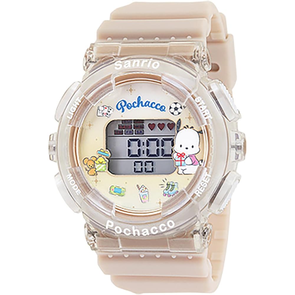 Sun Flame J-Axis Sanrio Pochacco Digital Watch with Backlight and Alarm Function Girls Beige