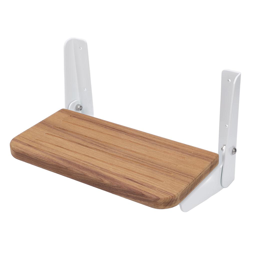 Klappbare Teakholz-Fußstütze mit Aluminiumlegierungs-Halterung Platzsparende faltbare Fußstützplatte für Bootssteuerstand