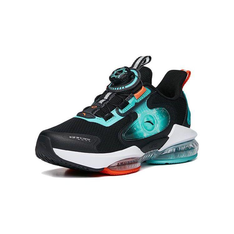 Anta Kids UFO 4.0 Non-Slip Shock Absorbing Wear-Resistant Casual Shoes Kids Casual Shoes Black Green 312235588-6
