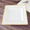 Square Plate Western Food Plate Square Gold Stamped Hard Plastic Plate  Edge Square Plate