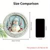 Christmas Wooden Sign with Adorable Snowman Pattern - Warm Winter Round Sign for Front Door, Wall Hanging Decor - Ideal Christmas Gift