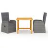 Day and Night - Day and Night Garden Dining Set 3 Pieces Gray
