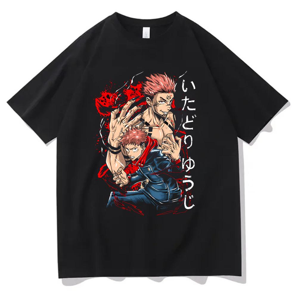 Jujutsu Kaisen Pure Cotton EU Size T-shirts Summer Manga Men Top Manga Man Clothes