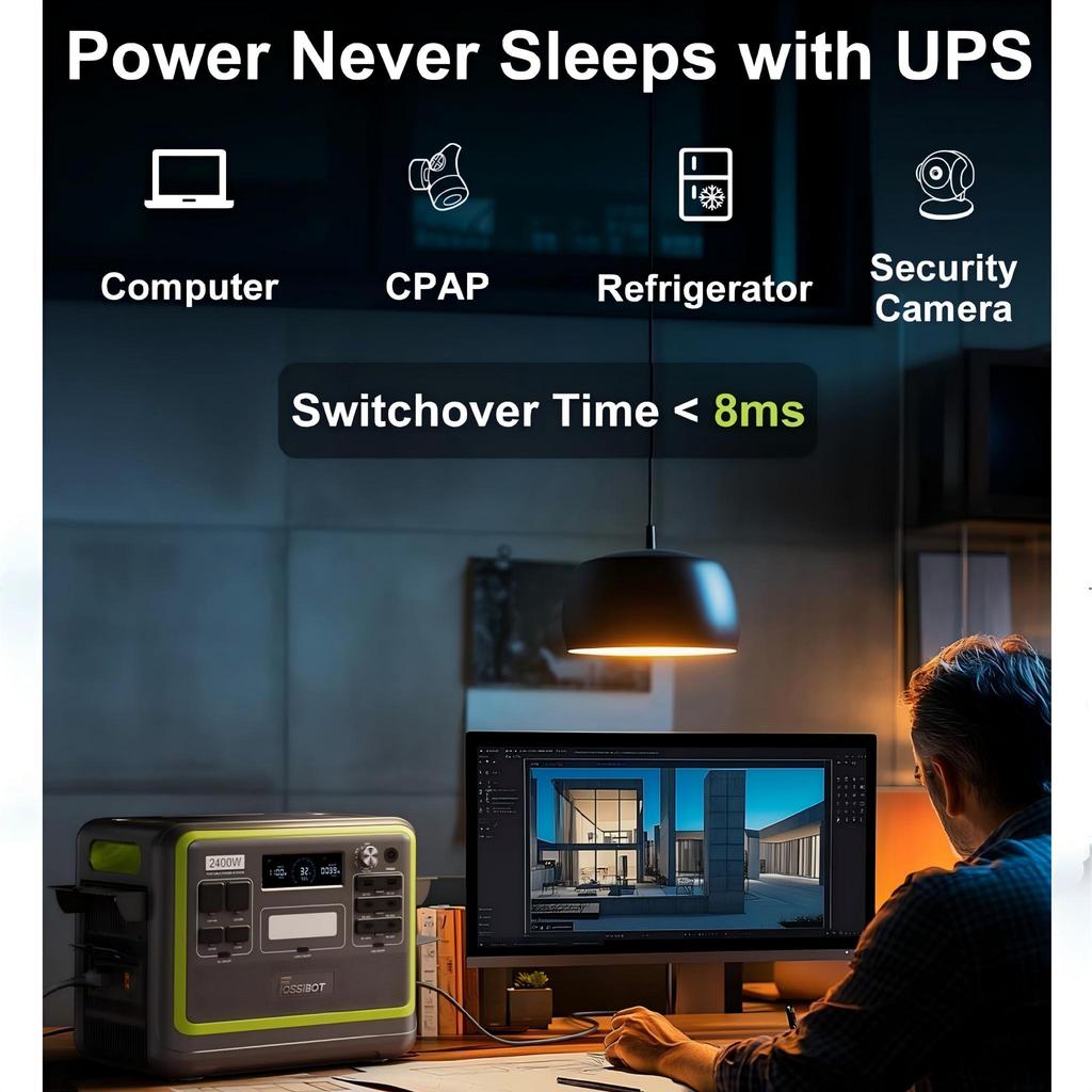Générateur Solaire Électrique - FOSSIBOT - F2400 - 2048Wh - 2400W - Portable et Résistant IP68