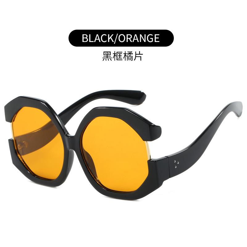 European and American Fashion Cat Eye Oversized Sunscreen Sunshade Sunglasses Women's Personality Color Matching Street Sunglasses Women's Senior