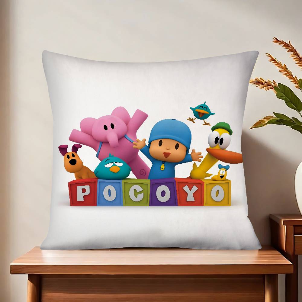 Cartoon P-Pocoyos Cute Pillow Case Fashion Square Pillowcase Bedroom Sofa Room Ins Decoration Leisure Cushion Cover