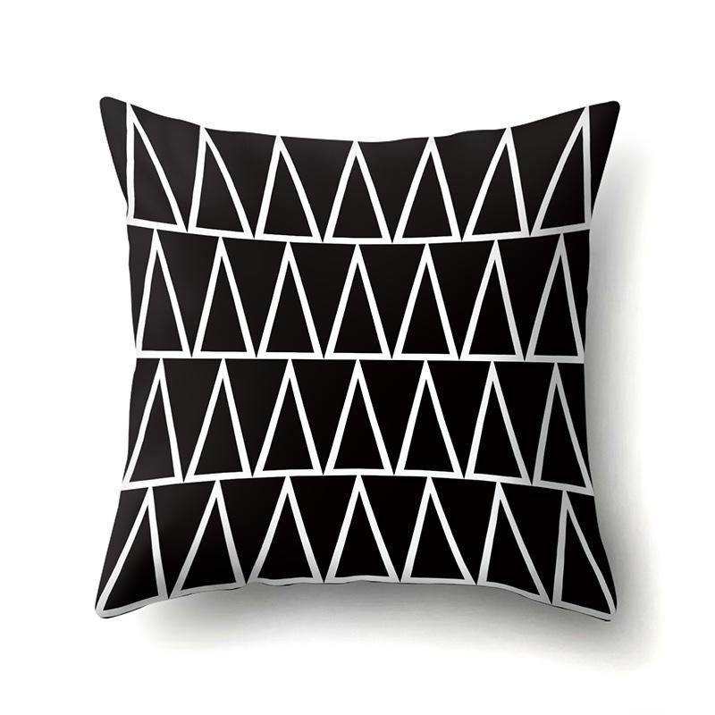 Polyester Pillow Case Geometric Decoration Home Petal Strip Printed Cushion Cover Bedside Cushion Cover Waist Cushion Cover