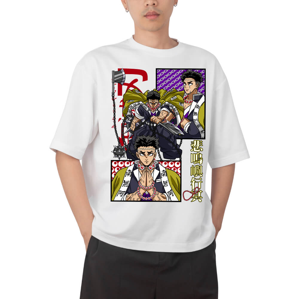 Demon Slayer Tanjiro Kamado Hinokami Kagura with Japanese Text Anime Print T Shirt Men 2026 Summer Casual Streetwear