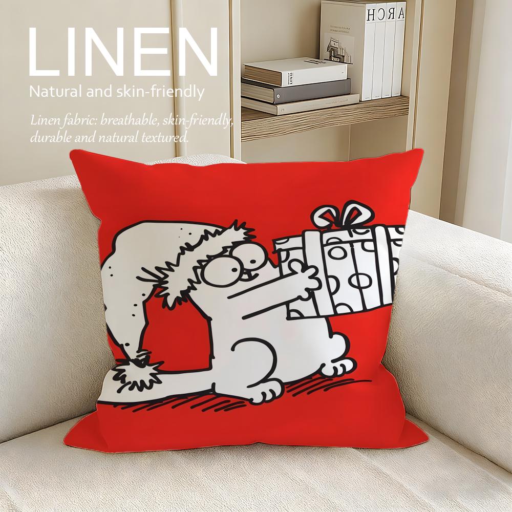 Cute Simons Cat Cushion Cover Pillowcase Set Pcs X X Breathable Washable Sofa Cushion Cover