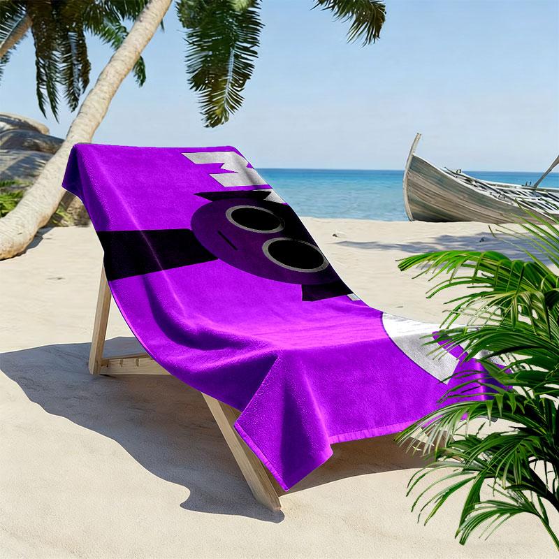 Cartoon Print Beach Towel, Large Soft Quick Dry Towel for Beach Camping Swimming