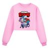 4093 Felpa Casual a Maniche Lunghe Stile Corto Stampata Brawl Stars per Bambine e Ragazze