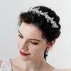 Vintage Sen Bridal Headwear Rhinestones Flower Headband Crown Wedding Accessories Handmade Diamond-encrusted Leaves Pearl