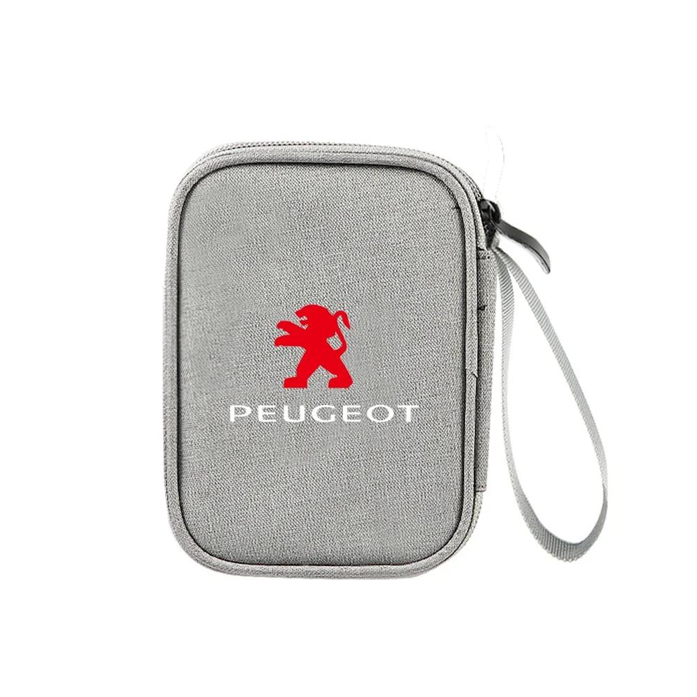 

Car Sticker 2025 Hot Portable Car Travel Key Driving License Headset USB Storage Bag Waterproof Storage Bag For Peugeot 207 3008