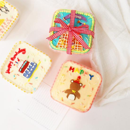 10 buc. Cutie de prajituri de unica folosinta cu capac transparent Pachet rezistent la apa, rezistent la ulei, Cutie patrata draguta de patiserie in carouri pentru magazin de deserturi