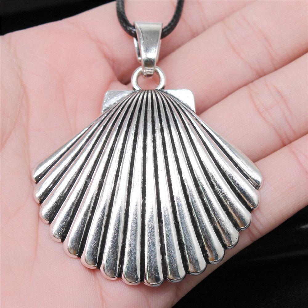 45cm Necklace Leather Chain Big Marine Life Minimalist Jewelry Components QN047