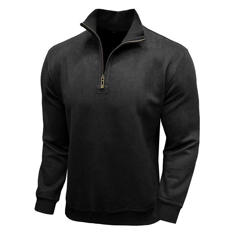 Men S Long Sleeve Zip Up Hooded Sweatshirt Vintage Style S чёрный