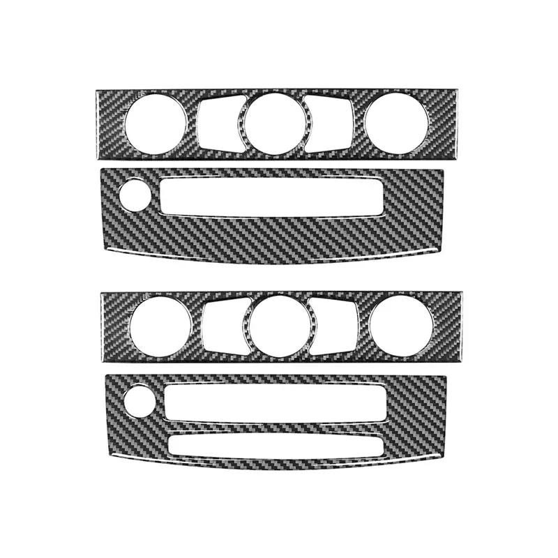For BMW 5 Series E60 2004-2010 Accessories Carbon Fiber Interior Car Air Conditioner CD Control Panel Trim Cover Frame Stickers
