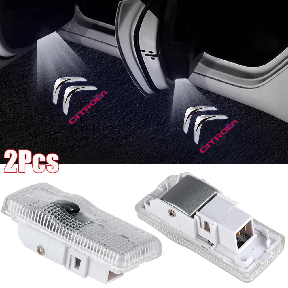 2Pcs LED Car Door Welcome Lights Logo Projector For Citroen C3 C5 C4 C-QUATRE Ghost Shadow Lamp Courtesy Light Car Accessories
