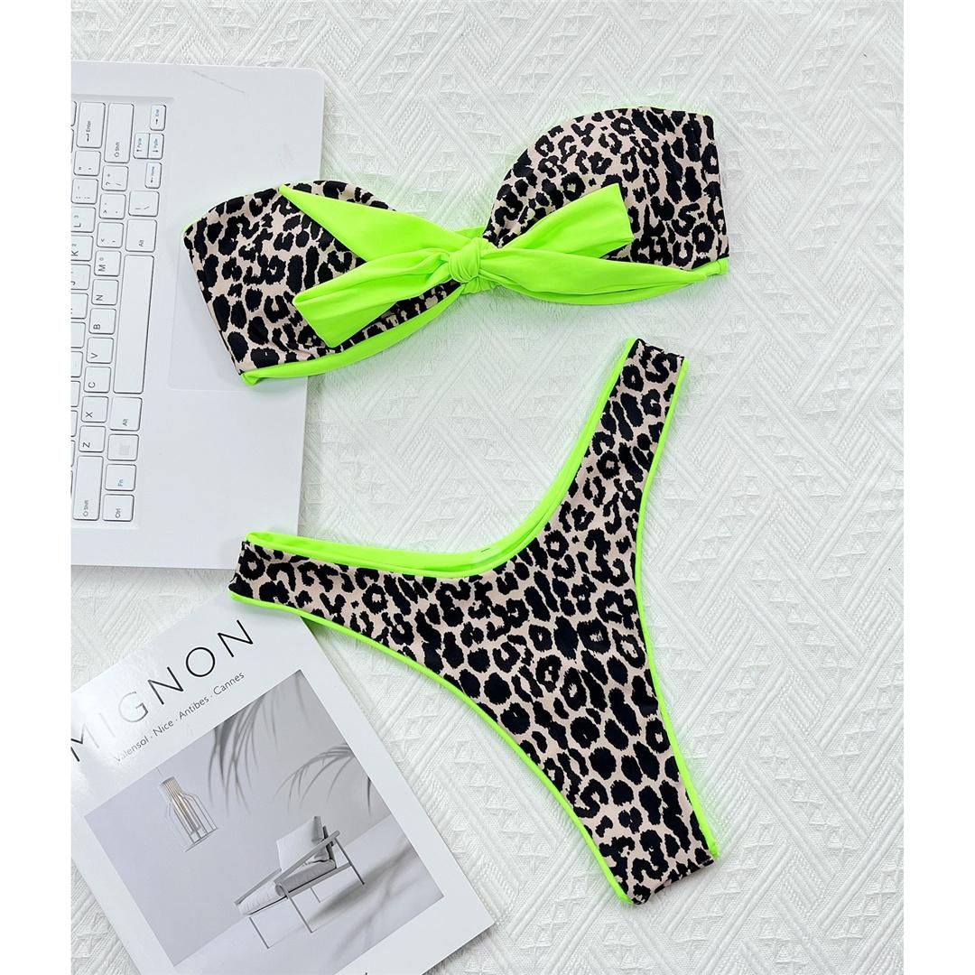 

Сексуальное бикини с завязками и леопардовым принтом, женские купальники, женский купальник, комплект бикини из двух частей, купальный костюм для плавания L леопардовый