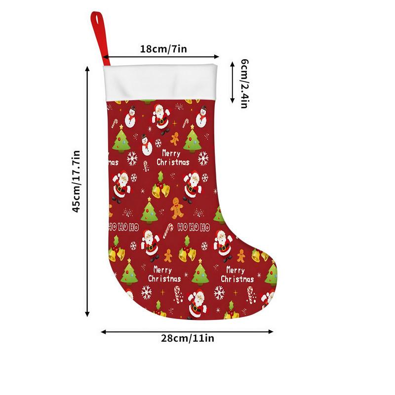 Christmas decoration fireplace hanging stocking Christmas Stockings 1pc 45.72 cm, Christmas Santa Tree Snowman