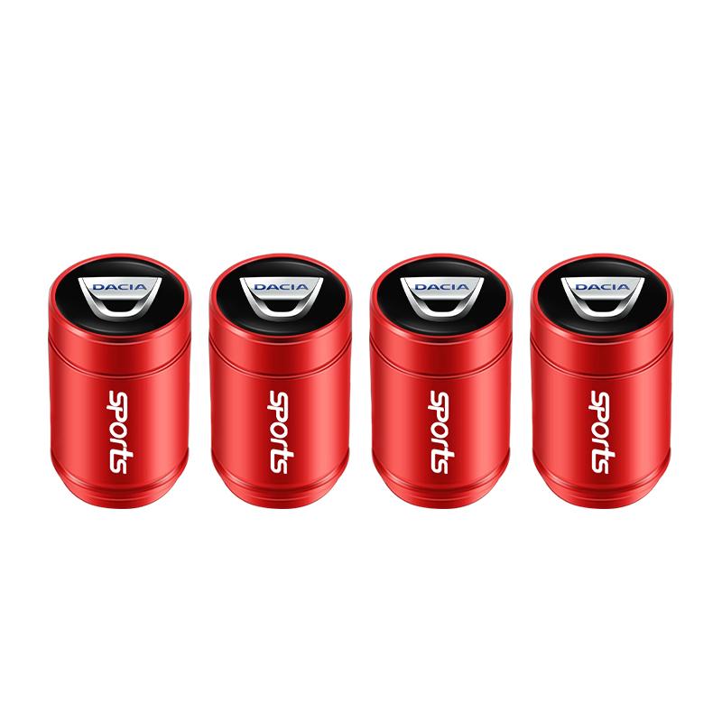 4Pcs Car Styling Metal Wheel Tire Valve Caps Dust Accessories For Dacia Duster Logan Sandero Stepway Dokker Lodgy MCV Spring