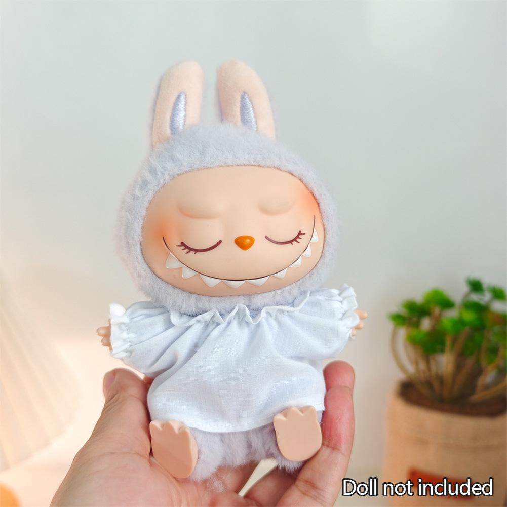 Mini Doll'S Clothes Outfit Accessories for 15-17cm Ropa Labubu & 10cm Cotton Doll Love Hoodie Pink Yarn Skirt Clothing No Doll