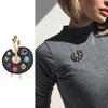 Enamel Rhinestones Art Palette Brooch Alloy Construction Lapel Pin Clothing Jewelry Accessory for Stylish Wear