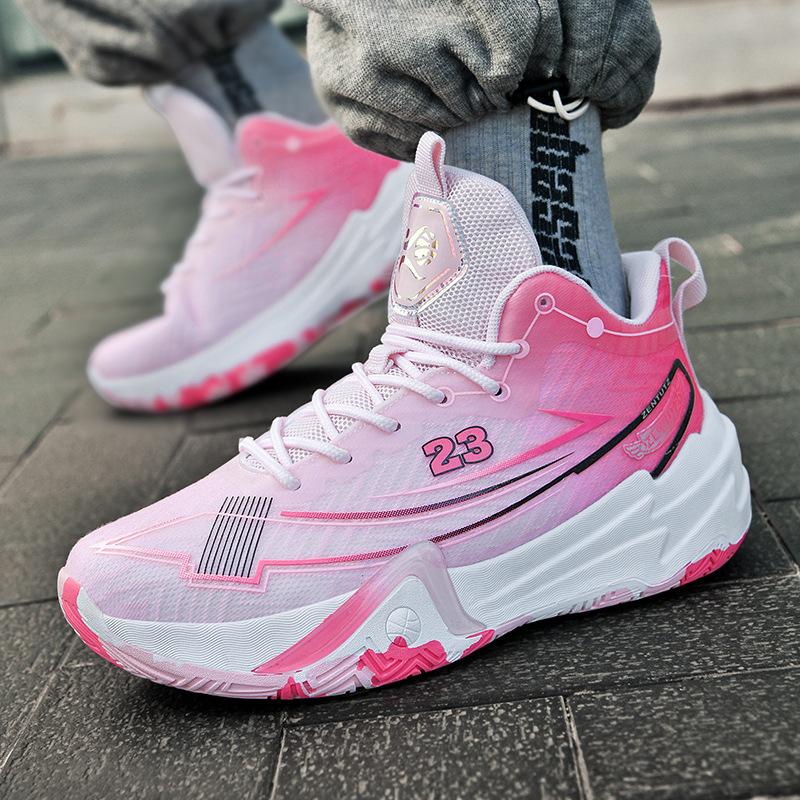 New mandarin duck leather basketball shoes men's high-top sports shoes running shoes students actual combat sneakers casual shoes women