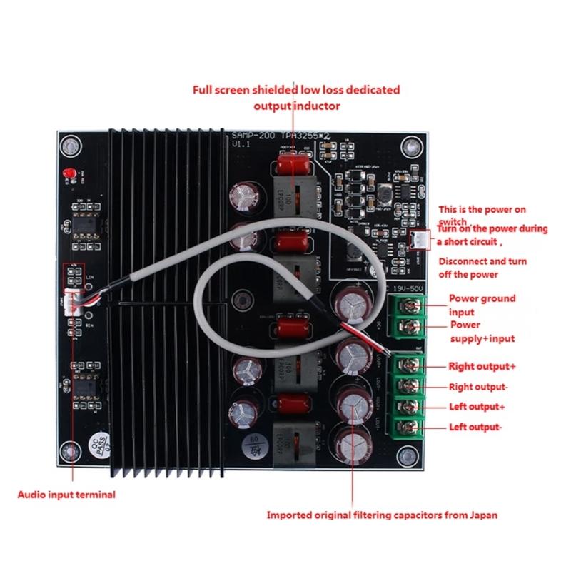 TPA3255 Digital Amplifier Module Wide Frequency 20Hz to 30KHz with Extreme Low Deformation 0.006% for Distinct Standard