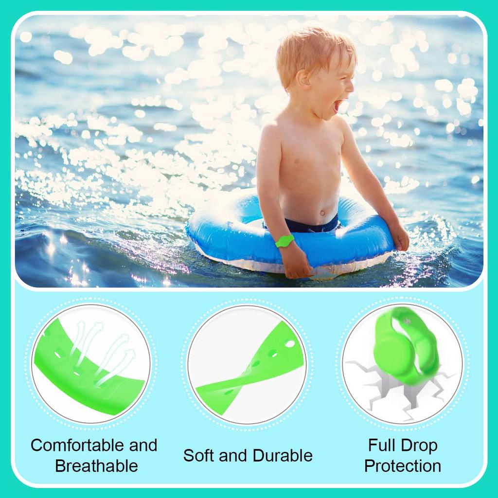 SUIHUOJI Airtag Bracelet for Kids Waterproof Silicone Wristband Full Case Cover for Apple Airtag