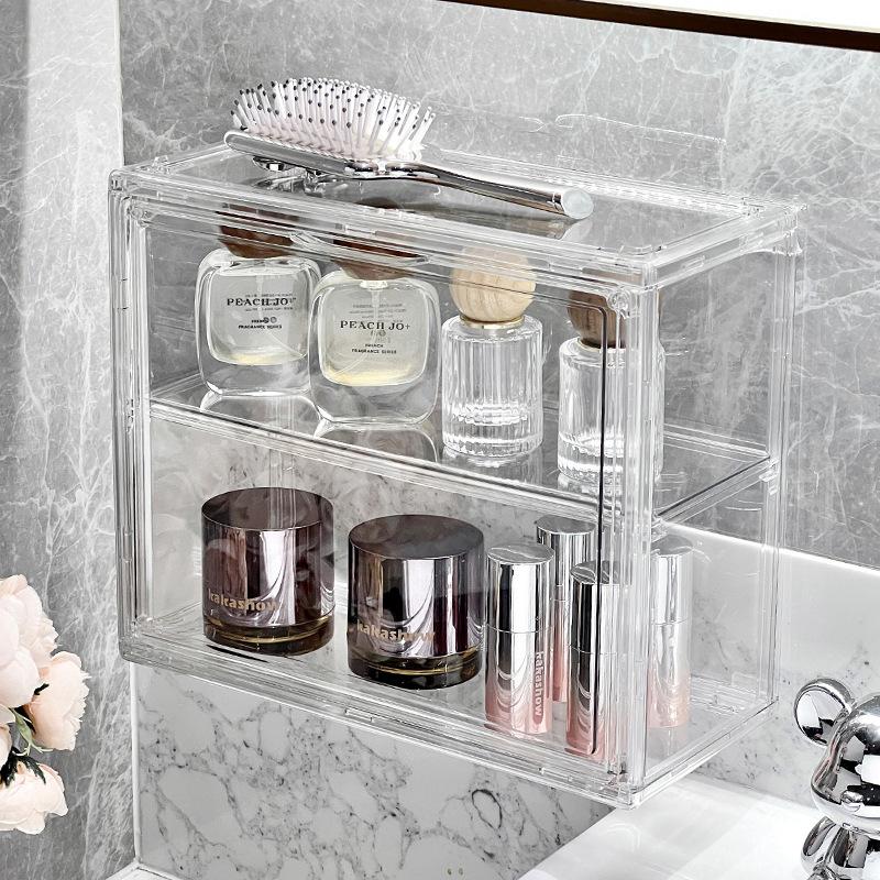 Transparante Acryl Make-up Organizer Stofdichte Opbergdoos Parfum Huidverzorging Vitrine Blind Box Figuur Organizer Plank