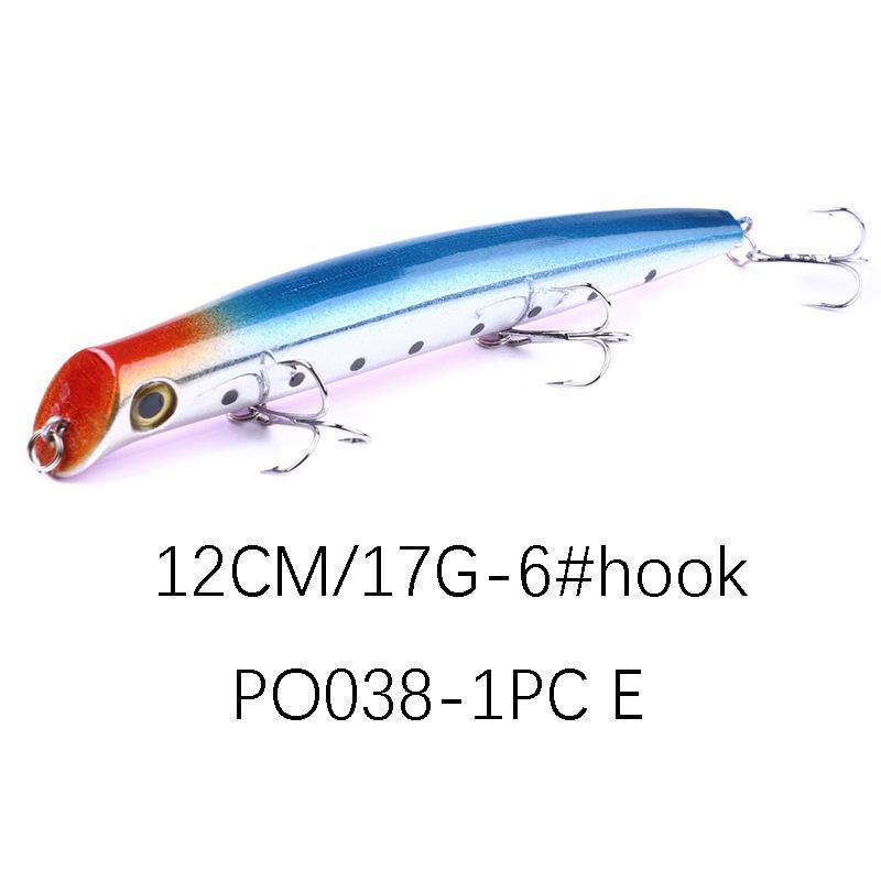 Surface Water Wave Resistance Lure17GLong Casting Jerkbait for Bass and Mandarin Fish, Specialized Fake Bait Hard Lure12CM
