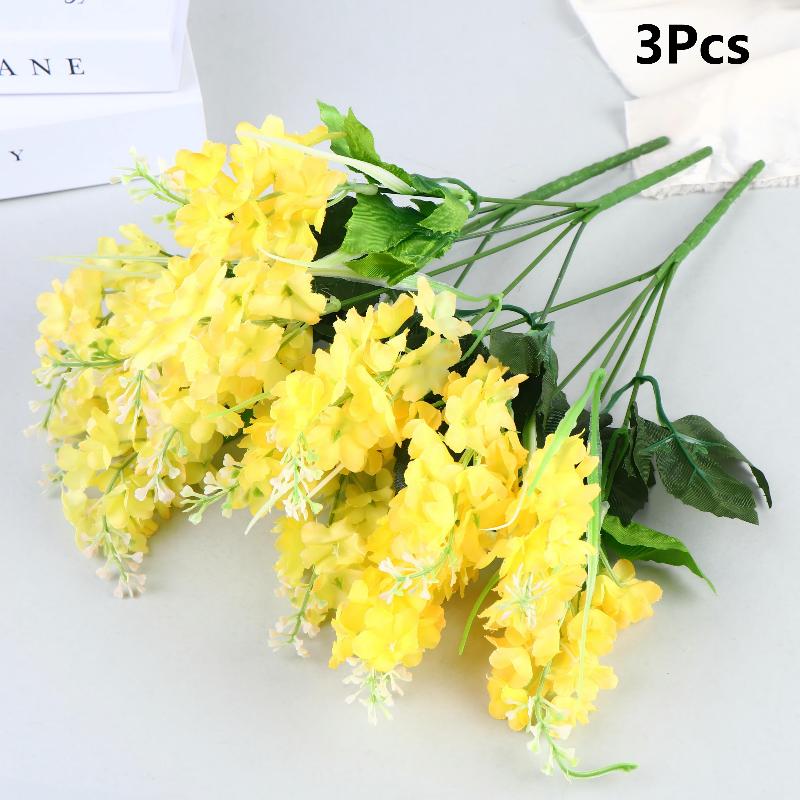 Artificial Hyacinth Lavender Bouquet Fake Flowers For Home El Garden Wedding Decoration Plastic Floral Arrangement