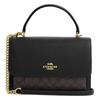Bolsa de Ombro Tote Klare 25 com Logotipo Dourado e Fecho de Botão de Pressão em Lona Revestida Média para Mulheres Cor Noz Preto CY687-IMXAQ