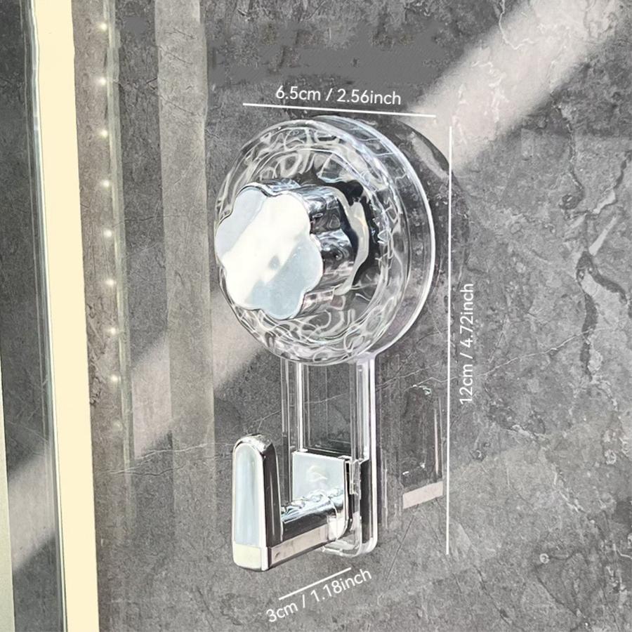 1pc Bathroom rotating vacuum suction cup hook, bathroom wall no drilling, strong and traceless adhesive hook, towel and clothing