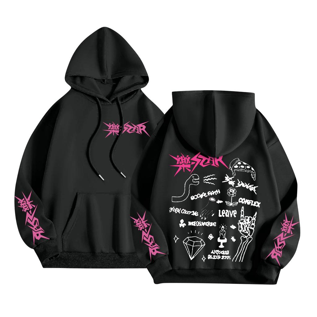 Women's Fashion Casual Outfit Sweatsuit Long Sleeve Top Printed Hooded Sweatshirt