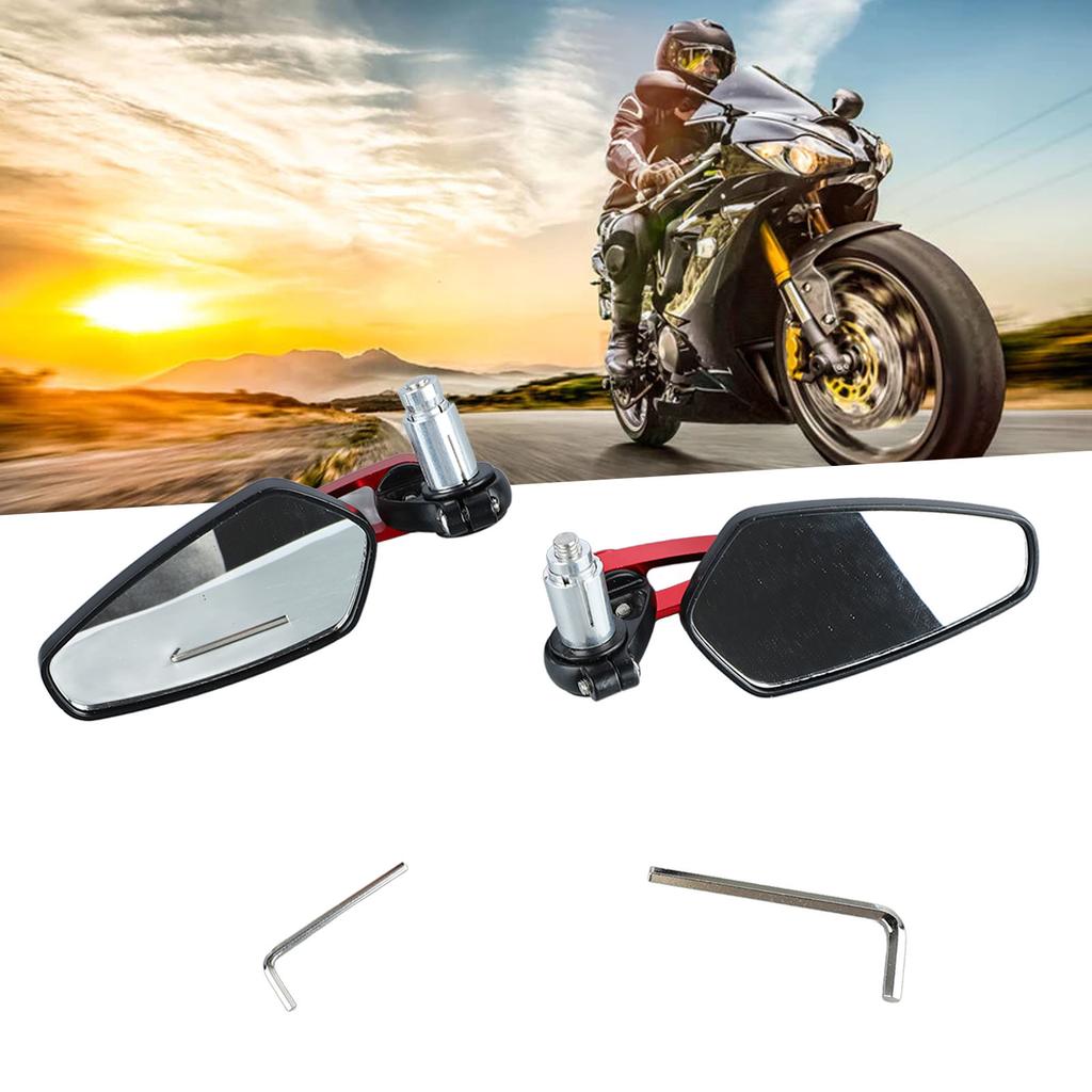 1 Pair Motorcycle Rear View Mirror 360 degrees Rotatable Glass Clear Handlebar Side Mirror