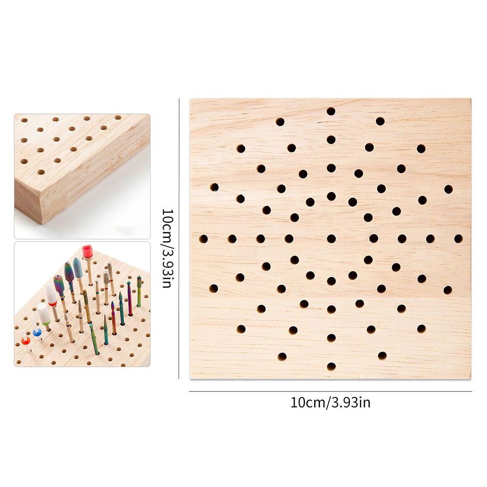 2Pcs Square Wooden Polishing Head Storage Board Save Space Nail Grind Head Organizer  Nail Salons