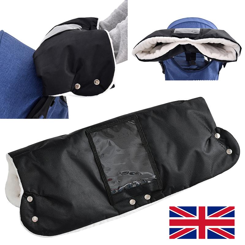 Touch Screen Baby Stroller Warm Gloves Upgraded Winter Windproof and Coldproof Padded Thick Hair Hand Cover