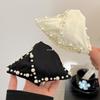 Satin Beaded Triangle Claw Clip: Elegant Luxury Hair Accessory for Women's Updo