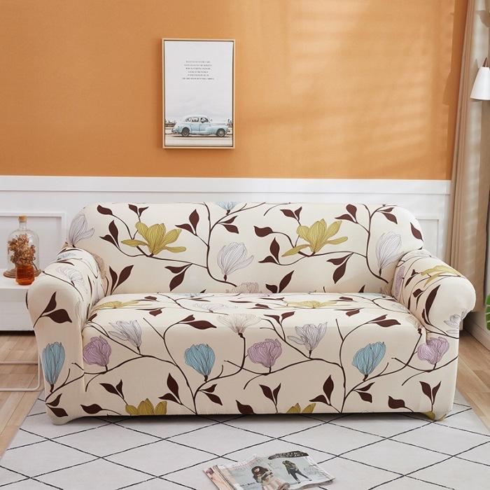 1 Stück Blumendruck Elastischer Sofabezug Antischmutziger Spandex-Sofabezug Möbelschutz für Schlafzimmer Büro Wohnzimmer Wohnkultur