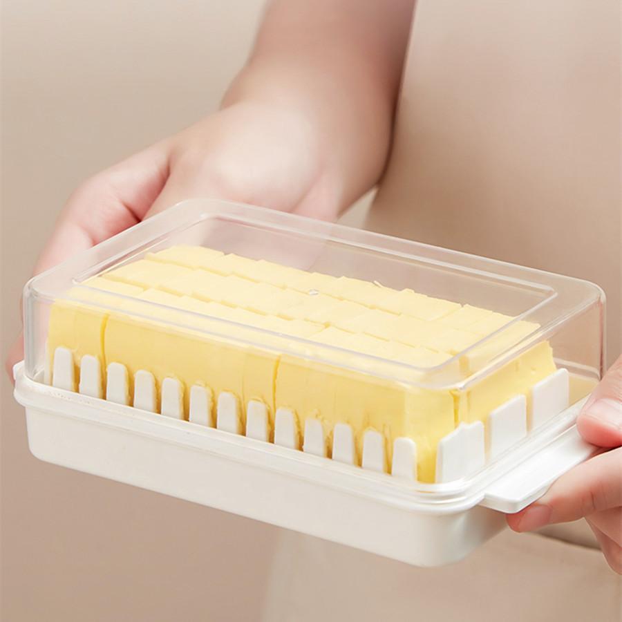 

Butter Cutter Box Cheese Storage Box with Lid Butter Dish Stick Butter Container for Refrigerator Kitchen Gadgets Tools белый