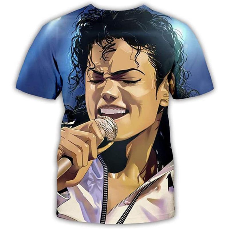 Mode d'été Michael Jackson chanteur hip-hop rétro cool décontracté hommes Harajuku streetwear manches courtes
