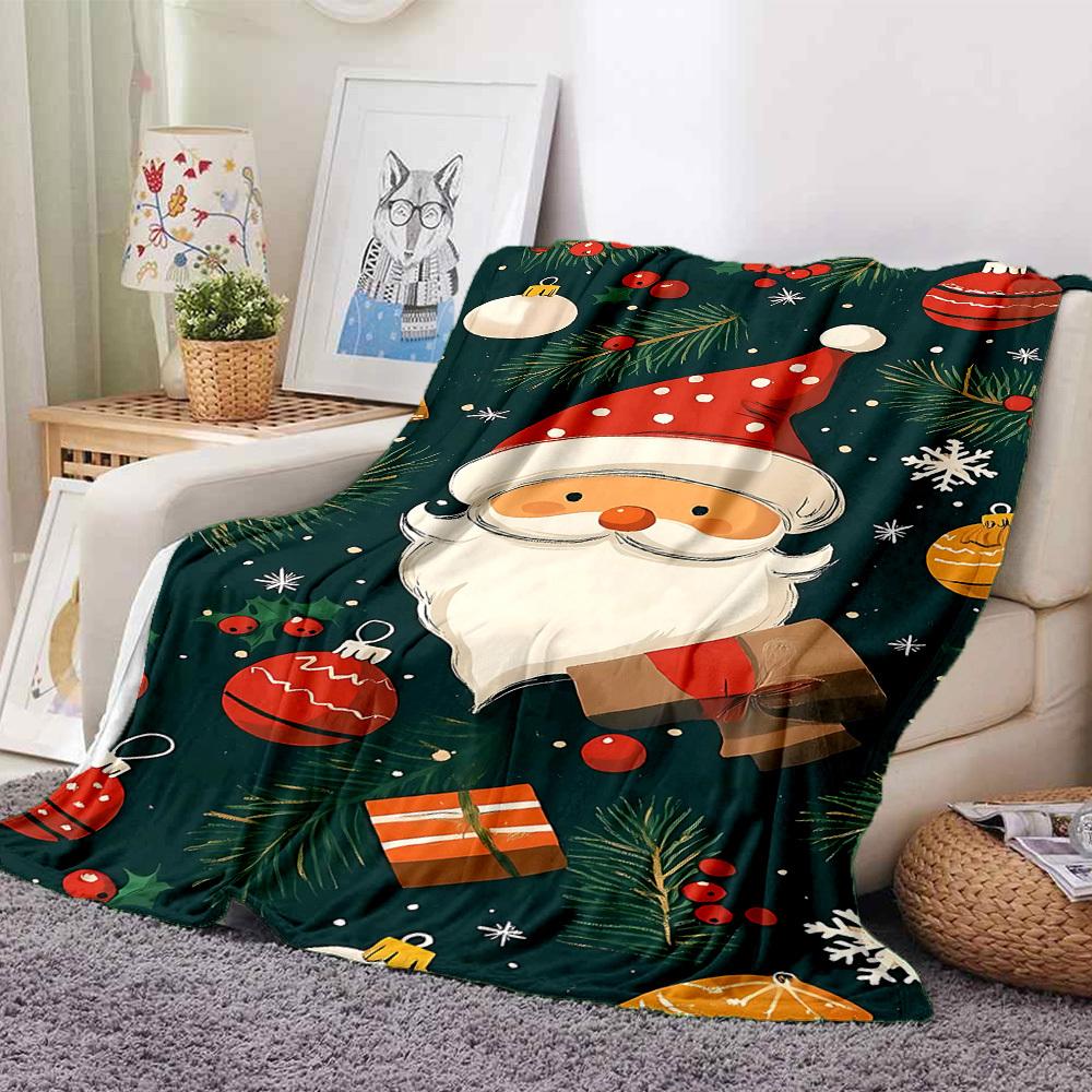 1 Stück Weihnachtsmann-Decke, Leichte Flanell-Kuscheldecke für Sofa, Bett, Reise, Camping, Wohnzimmer, Büro, Couch, Stuhl, a0922072