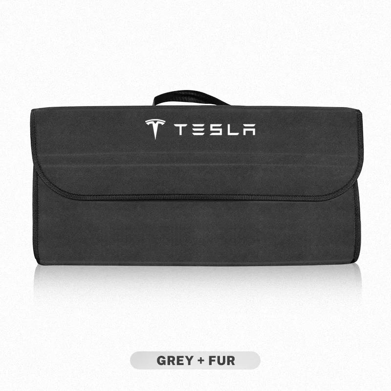 

Car Sticker 2025 New Tesla Car Trunk Organizer Tools Box Foldable Felt Cloth Storage Bag For Tesla Model 3 Model S X Y Cybertruc