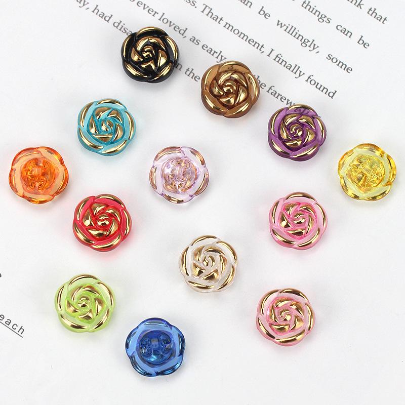 30 Pezzi Bottoni Fiore Rosa Acrilico Bottoni Camicie Maglioni Accessori Cucito Artigianato Fai da Te